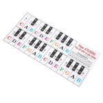 Autocollant de touche de piano orgue electronique clavier universel notation transparente autocollant ...