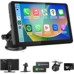 Autoradio sans fil, 9'' carplay voiture & android auto avec 4k dashcam, camra de recul, contrle vocal, ...