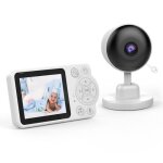 Babyphone camera vision nocturne hd ecran 2. 8 pouces alarme temp�rature et lullaby noir yonis