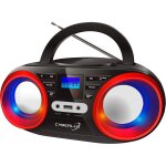 Baertmy - lecteur cd portable lumires disco led boombox cd / cd - r usb radio fm entre aux prise casque ...