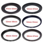 Bague d'adaptation de filtre d'objectif d'appareil photo, anneau en mtal, haut, bas, 55 mm - 43 46 49 ...