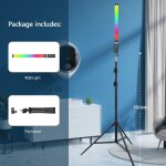 Baguette lumineuse multicolore rvb avec trpied pour la fte, bton avec lampe led pour une lumire de ...