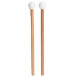 Baguettes de tambour en bois tambour a langue en acier maillets xylophone marteau en caoutchouc, blanc ...