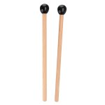 Baguettes de tambour en bois tambour a langue en acier maillets de xylophone marteau en caoutchouc, noir ...