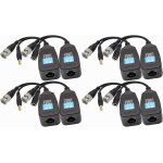 Balun vido bnc  rj45 emetteur rcepteur hd - cvi / tvi / ahd / cvbs avec connecteur d'alimentation ...