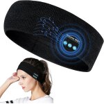Bandeau bluetooth sport & sommeil, casque audio sans fil avec tissu respirant anti transpiration, boutons ...