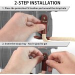 Bandoulire appareil photo - sangle tour de cou universelle [105 cm] - courroie coton & pu cuir pour ...