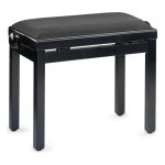Banquette piano stagg pb39 noir brillant velours noir Banquette piano stagg pb39 noir brillant velours noir
