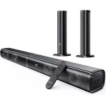 Barre de son 2, 2 ch amovible 2 en 1 avec caisson de basses double intgr pour les aigus et les basses ...