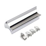 Barre de tonalit� de guitare electrique 76mm nez rond barre de diapositive solide 4 index doigt m�tal ...