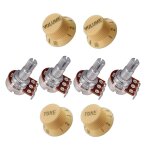 Bass guitar potentiometer 25k 18mm volume tone control knob accessories set