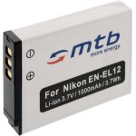 Batterie en - el12 pour nikon coolpix s9100, s9200, s9300, s9400, s9500
