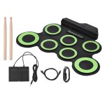 Batterie electrique portable 7 pads usb enroulable, verte