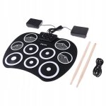 Batterie lectronique pliable, 9 pads en silicone, batterie numrique usb