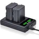 Batterie np - fz100 2 pack 2280mah, chargeur dual usb compatible avec sony alpha a7iii, a7riii, a9, a7r3, ...