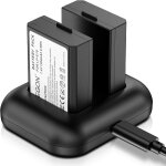 Batterie de rechange (2 paquets) et chargeur double rapide pour canon lp - e10 et canon eos rebel t3, ...