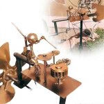 Batteur moulin a vent fait main mtal percussionniste figurine rockin