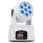 Beamz projecteur lumière spot lyre led 7x 10w dmx 12 canaux rgbw - blanc Beamz projecteur lumière spot lyre led 7x 10w dmx 12 canaux rgbw - blanc