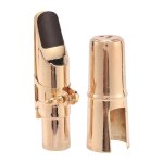 Bec de saxophone saxophone alto doré avec capuchon et ligature pièces dâ¿instruments de musique Bec de saxophone saxophone alto doré avec capuchon et ligature pièces dâ¿instruments de musique