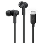Belkin rockstar casque avec fil ecouteurs appels / musique usb type - c noir