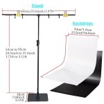 Bfollow - support d'arrière - plan en forme de t avec kit de toile de fond en pvc, accessoires de prise ... Bfollow - support d'arrière - plan en forme de t avec kit de toile de fond en pvc, accessoires de prise ...