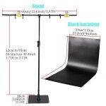 Bfollow - support d'arrière - plan en forme de t avec kit de toile de fond en pvc, accessoires de prise ... Bfollow - support d'arrière - plan en forme de t avec kit de toile de fond en pvc, accessoires de prise ...