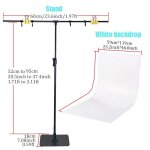 Bfollow - support d'arrire - plan en forme de t avec kit de toile de fond en pvc, accessoires de prise ...