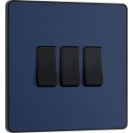 Bg electrical pcddb43b interrupteur mural triple 2 voies plaque avant sans vis bords arrondis bleu mat ... Bg electrical pcddb43b interrupteur mural triple 2 voies plaque avant sans vis bords arrondis bleu mat ...