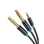 Bhhbb - cble audio diviseur y 3, 5 mm vers 2 x 6, 35 mm mono, fiche mle  fiche mle splitter stereo ...
