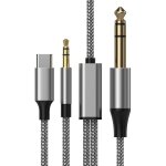 Bhhbb - cble audio stro usb c vers jack 6, 35 mm 1 / 4  2 m, jack 3, 5 mm vers cble auxiliaire trs ...