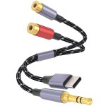 Bhhbb - cble rca vers jack avec usb - c et 3, 5 mm (1 / 8 ) vers 2 x rca (femelle) ¿ adaptateur audio ...