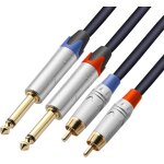 Bhhbb - rca vers jack 6, 35mm câble, 2 x rca mâle vers 2 x jack mono audio connecteur adaptateur, 3m Bhhbb - rca vers jack 6, 35mm câble, 2 x rca mâle vers 2 x jack mono audio connecteur adaptateur, 3m