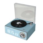 Bigben enceinte bluetooth r�veil en forme de tourne disque bleu bttdminibl