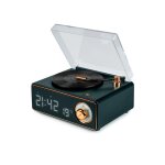 Bigben enceinte bluetooth rveil en forme de tourne disque vert fonc
