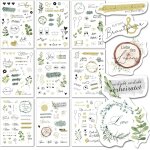 Biroyal autocollants pour livre d'or de mariage (180 designs) ¿ autocollants de mariage pour livre d'or ...