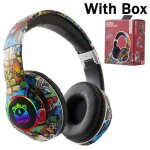 Black with box casque sans fil bluetooth 5. 1 dj gamer avec micro, lumire led rvb, prise en charge de ...