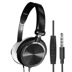 Black ecouteurs filaires avec microphone, couteurs de jeu, couteurs stro, musique hifi basse, ensembles ...