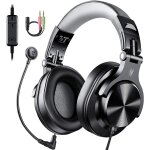 Black - gray oneodio  casque gaming de jeu filaire 3. 5mm sur l'oreille avec microphone dtachable ...