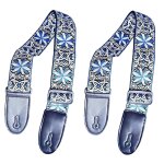 Bleu blanc motif mode imprim acoustique guitare electrique sangle elargi acoustique guitare sangle universell ...