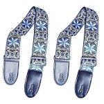 Bleu blanc motif mode imprim acoustique guitare electrique sangle elargi acoustique guitare sangle universell ...