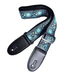Bleu - sangles de guitare de style folk - ensemble de pendentifs de guitare tisss en jacquard avec pochettes ...