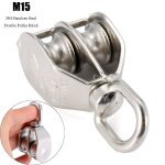 Bloc de poulie double en acier m15, 2 pices, pour roue de traction de chane de cble mtallique robuste ...