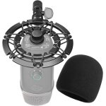 Blue yeti x suspension antichoc en alliage avec bonnette mousse en noir réduisant la vibration pour microphone ... Blue yeti x suspension antichoc en alliage avec bonnette mousse en noir réduisant la vibration pour microphone ...