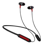 Bluetooth 5. 0 couteurs hifi bass tour de cou tanche sport couteur casque avec micro, noir