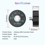 Bluetooth 5. 1 contr�leur midi sans fil p�dale de p�dale de p�dale rechargeable syst�me midi sans fil ...