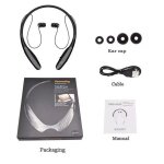 Bluetooth couteur sans fil tanche sport casque tour de cou basse son sans fil avec micro
