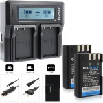 Blumax lot de 2 batteries pour nikon, en - el9, en - el9e, en - el9a, 1000 mah, avec double chargeur ...