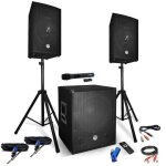 Bm sonic pack sono 2200w enceintes 12  caisson 15  pieds micro uhf usb bluetooth c�bles cl� usb 32go