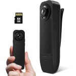 Bodycam mini camra corporelle avec enregistrement audio et vido avec carte mmoire de 128 go, hd 1080p ...