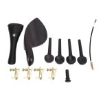 Un bois naturel 4 / 4 accessoires de violon 4pcs pegs, mentonnire mentonnire, goupille d'extrmit, ...